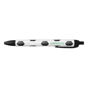Classic Soccer Ball White Black Sports School Team Ink Pen