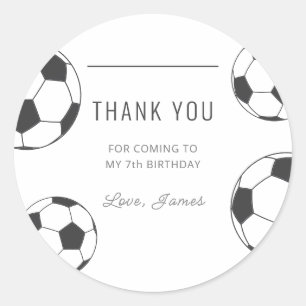 Classic Soccer Birthday Party Appreciation Round Sticker