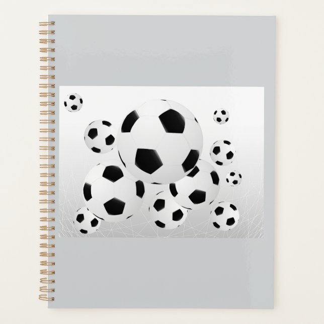 Classic Soccer Football Balls Flying Sports Planner (Front)