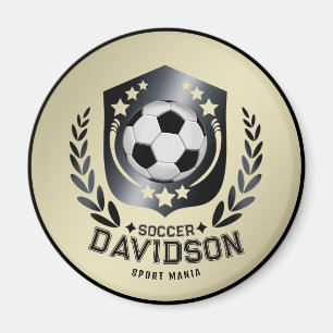 Classic Soccer Shield Custom Text and Background Magnet