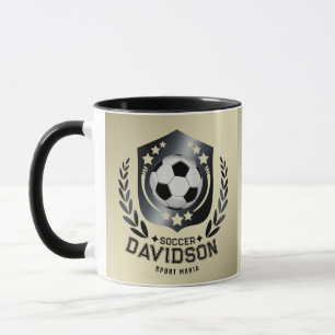 Classic Soccer Shield Custom Text and Background Mug