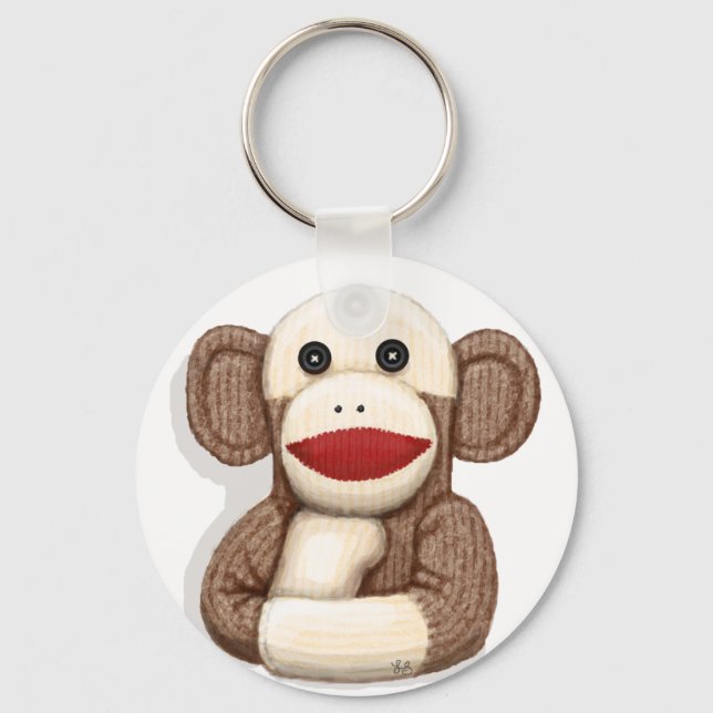 Classic Sock Monkey Key Ring (Front)