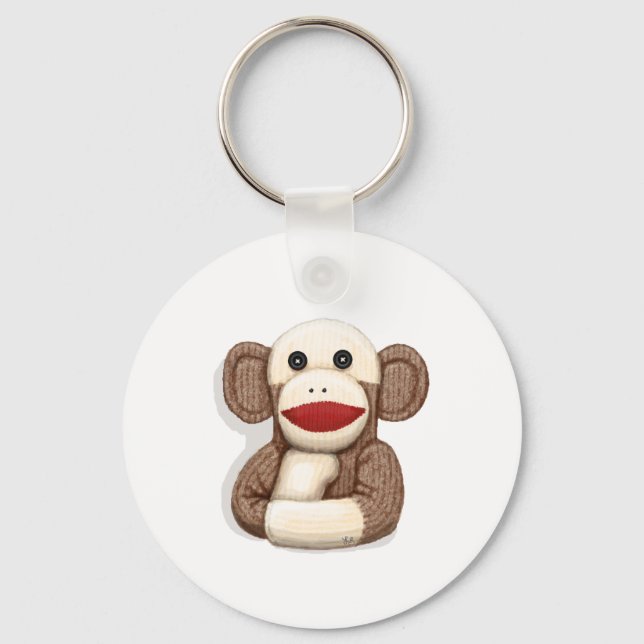 Classic Sock Monkey Key Ring (Front)