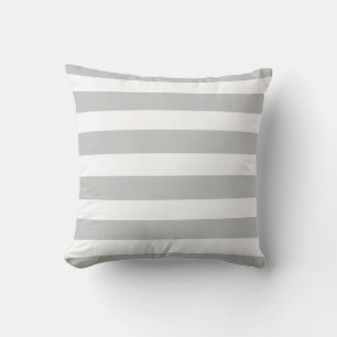Classic soft grey white strips cushion