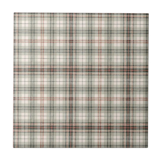 Classic Soft Scottish Tartan Plaid Design Pattern Ceramic Tile (Front)