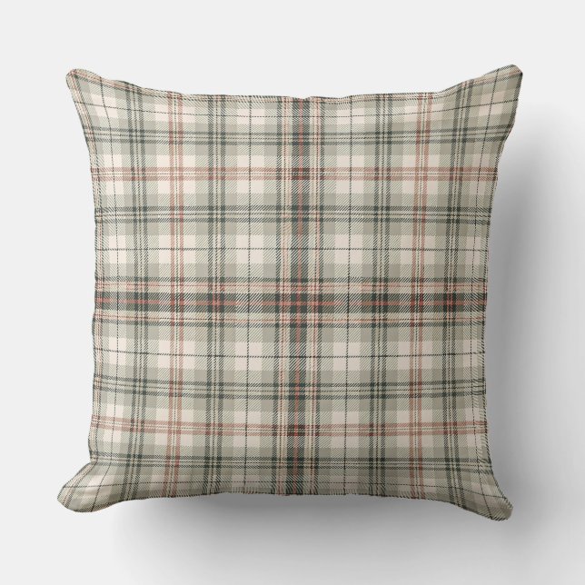Classic Soft Scottish Tartan Plaid Design Pattern Cushion (Front)