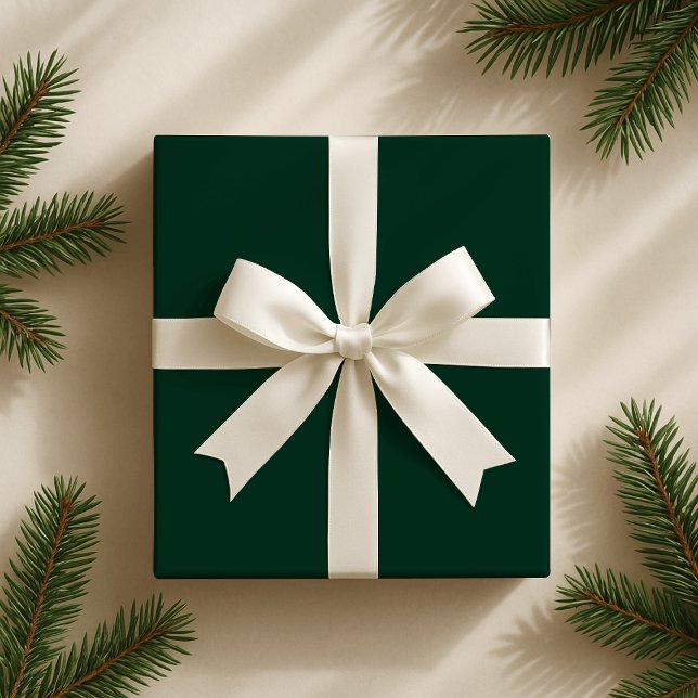 Classic Solid Green / Plain Green Christmas Wrapping Paper (Creator Uploaded)