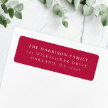 Classic Sophisticated Cherry Red Address Label Return Address Label<br><div class="desc">A stylish minimal return address label with classic typography in black on a clean simple minimalist cherry red pink background. The text can be easily customized for a personal touch. A simple,  minimalist and contemporary design to stand out from the crowd!</div>