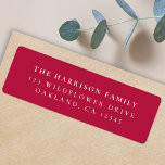 Classic Sophisticated Cherry Red Address Label Return Address Label<br><div class="desc">A stylish minimal return address label with classic typography in black on a clean simple minimalist cherry red pink background. The text can be easily customized for a personal touch. A simple,  minimalist and contemporary design to stand out from the crowd!</div>