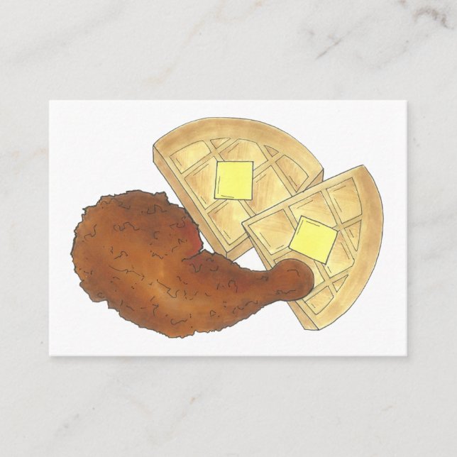 Classic Soul Food Fried Chicken and Waffles Diner Business Card (Front)