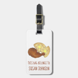 Classic Soul Food Fried Chicken and Waffles Diner Luggage Tag