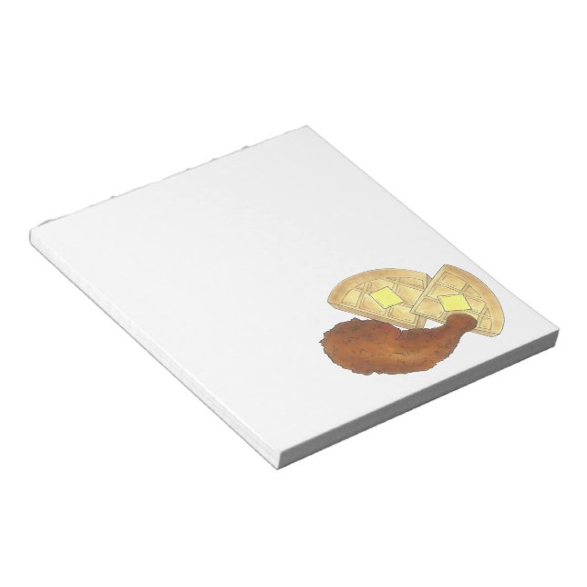 Classic Soul Food Fried Chicken and Waffles Diner Notepad (Angled)