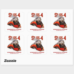 Classic Southern Pacific GS-4 Steam Locomotive Square Sticker