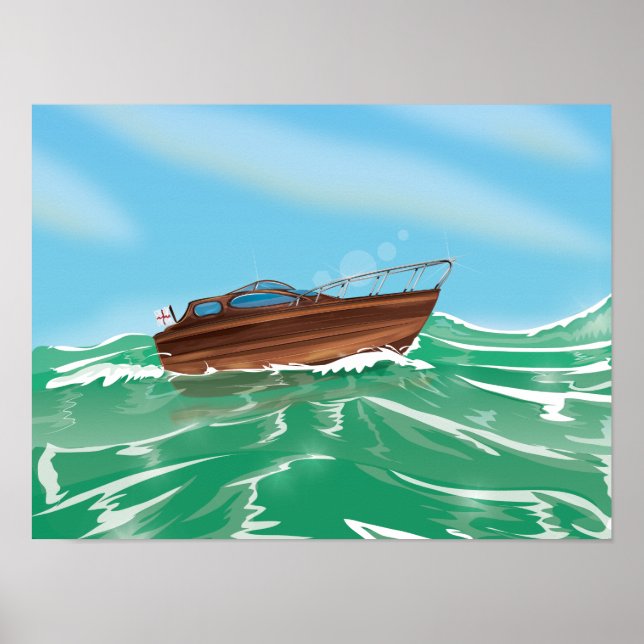 Classic Speedboat Poster (Front)