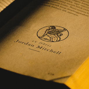 Classic Sphinx Custom Name Ex Libris Book Self-inking Stamp