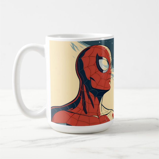Classic Spider-Man with Dynamic Cosmic Background Coffee Mug (Left)