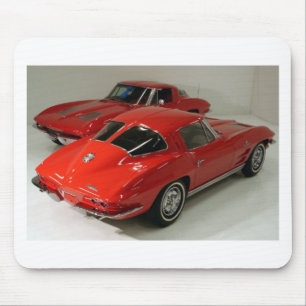 Classic Split Window Red Corvette Mouse Pad