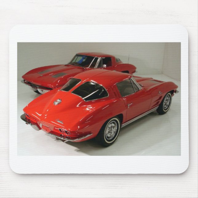 Classic Split Window Red Corvette Mouse Pad (Front)