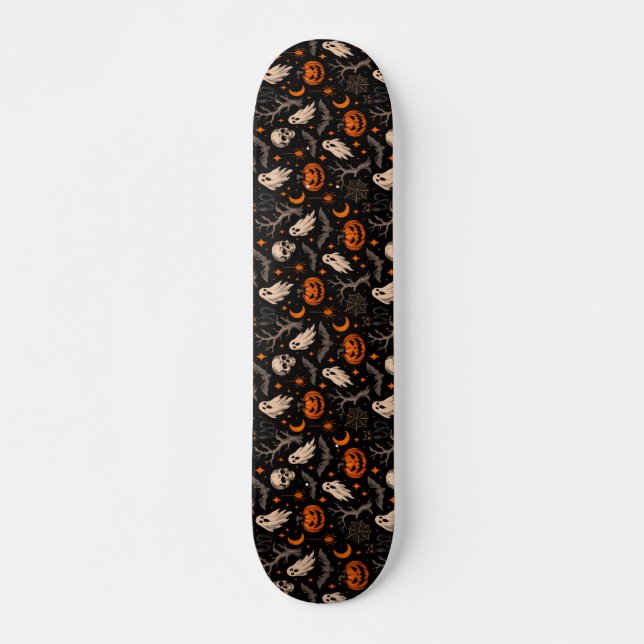 Classic, spooky Halloween patterned  Skateboard (Front)