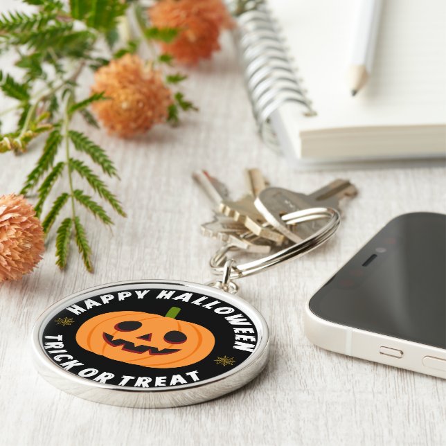 Classic Spooky Jack-o'-Lantern Key Ring (Side)