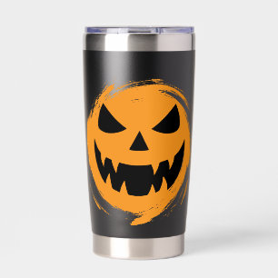 Classic, spooky pumpkin face insulated tumbler