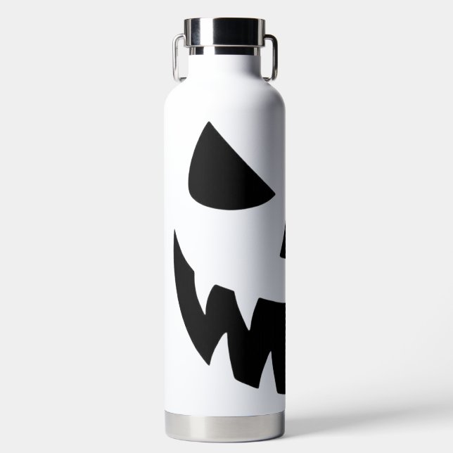 Classic, spooky pumpkin face water bottle (Front)