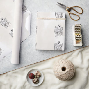 Classic Spooky Woods Sheet Ghost Halloween Wrapping Paper