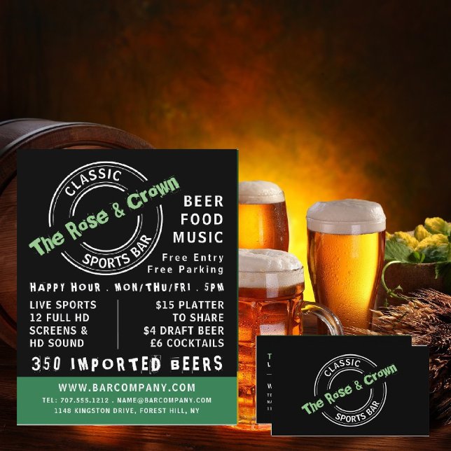 Classic Sports Bar Logo, Pub/Brewery Advertising Flyer (Creator Uploaded)