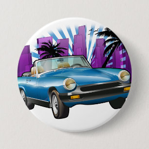 Classic sports car 7.5 cm round badge