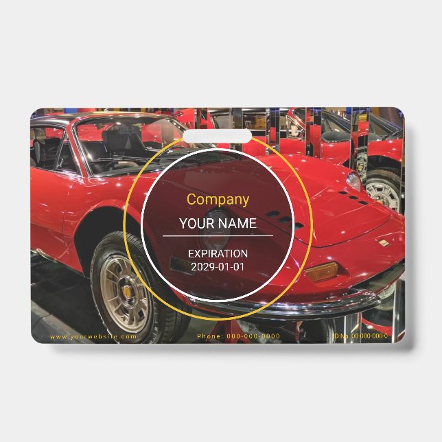 Classic Sports Car Badge ID Badge (Front)