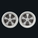 Classic sports car racing wheel used on 911 cufflinks<br><div class="desc">This unique gift celebrates one of the best wheel designs in automotive history. Many say that no other rim surpasses Fuchs it in terms of design quality and strength. It carried many an air-cooled car to victory on the circuit. This is an ideal track day gift for every classic car...</div>