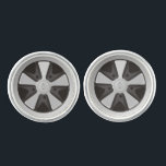 Classic sports car racing wheel used on 911 cufflinks<br><div class="desc">This unique gift celebrates one of the best wheel designs in automotive history. Many say that no other rim surpasses Fuchs it in terms of design quality and strength. It carried many an air-cooled car to victory on the circuit. This is an ideal track day gift for every classic car...</div>