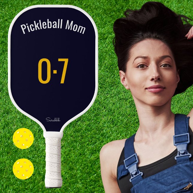 Classic Sporty Pickleball Mom Custom Name Number Pickleball Paddle (Creator Uploaded)