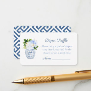 Classic Spring Floral Ginger Jar Diaper Raffle Enclosure Card