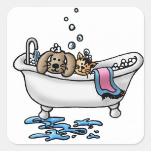 Classic Square Sticker/Pet Bath Sticker