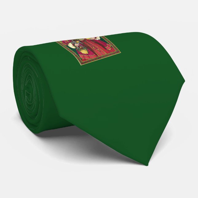 Classic St Nicholas Green Tie (Rolled)