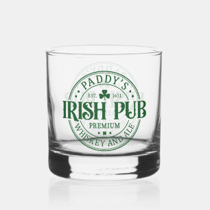 Classic St Patrick's Day Paddy's Irish Pub Whiskey Glass