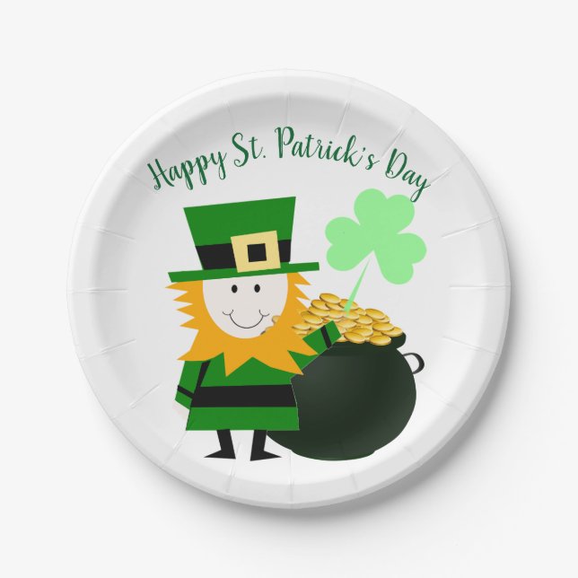 Classic St. Patrick's Day Party Paper Plate (Front)