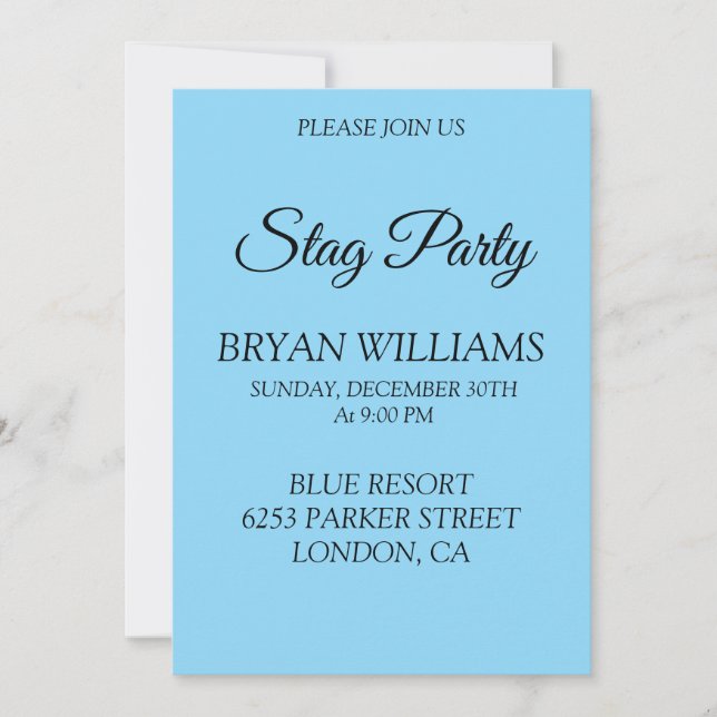 Classic Stag Party Invitation (Front)