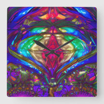 Classic Stained Glass Pattern in Blue, Green, Red