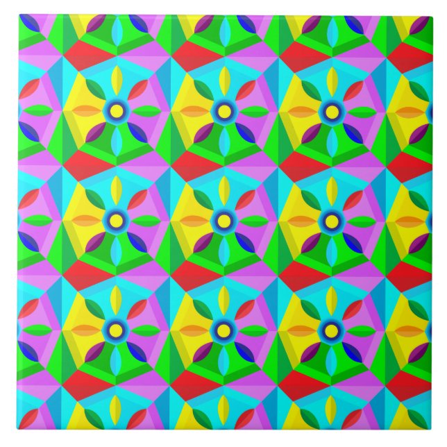 classic star flower ceramic tile  (Front)