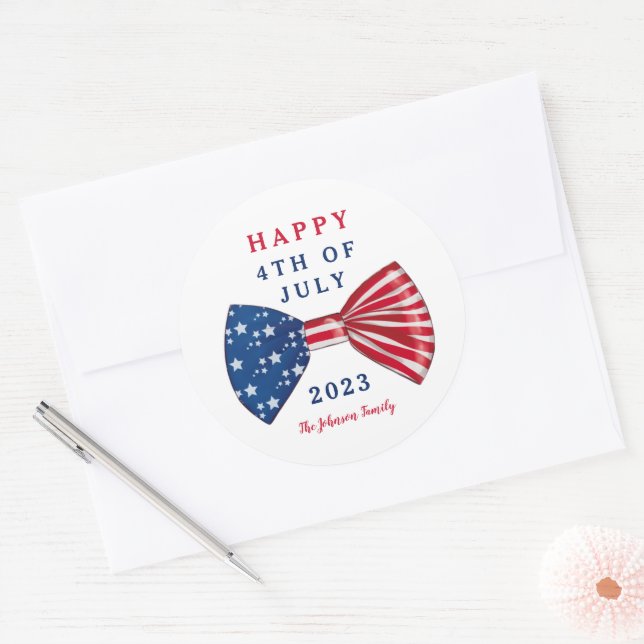 Classic Stars And Stripes 4th Of July Classic Round Sticker (Envelope)