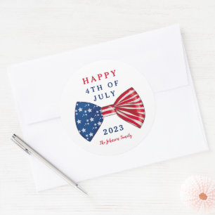 Classic Stars And Stripes 4th Of July Round Sticker