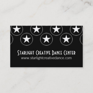 Classic Stars Business Card, Black and White Business Card