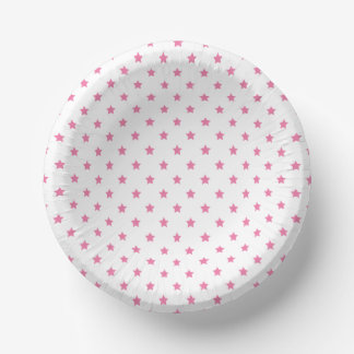 Classic Stars Fuchsia Pink - White Paper Plate