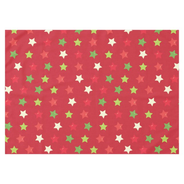 Classic Stars on Red Holiday Tablecloth (Front (Horizontal))