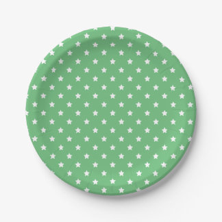 Classic Stars White - Summer Green Paper Plate