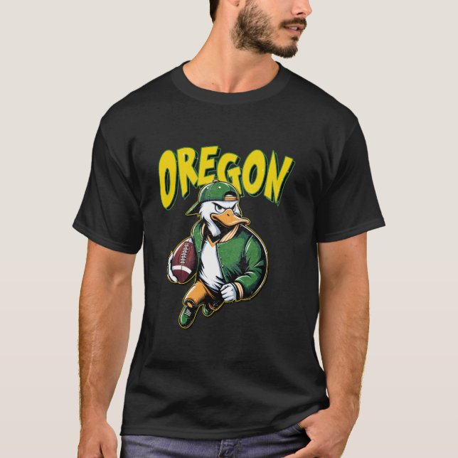 Classic State of Oregons Football Spirit Evergreen T-Shirt (Front)