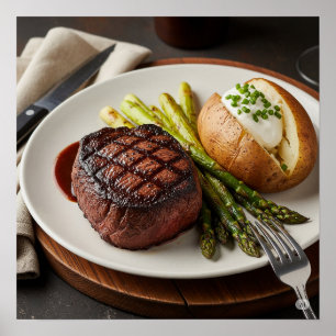 Classic Steakhouse Dinner Design Poster
