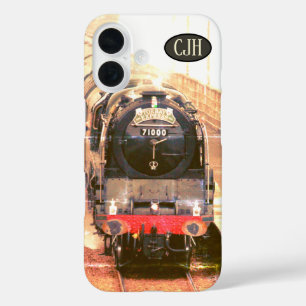 Classic steam loco, on the tracks, your monogram iPhone 16 case